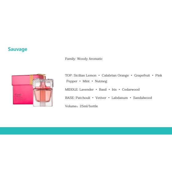 LONKOOM A wish Sauvage Perfume 25ml, Woody Aromatic Long‑Lasting Eau De Parfum Spray